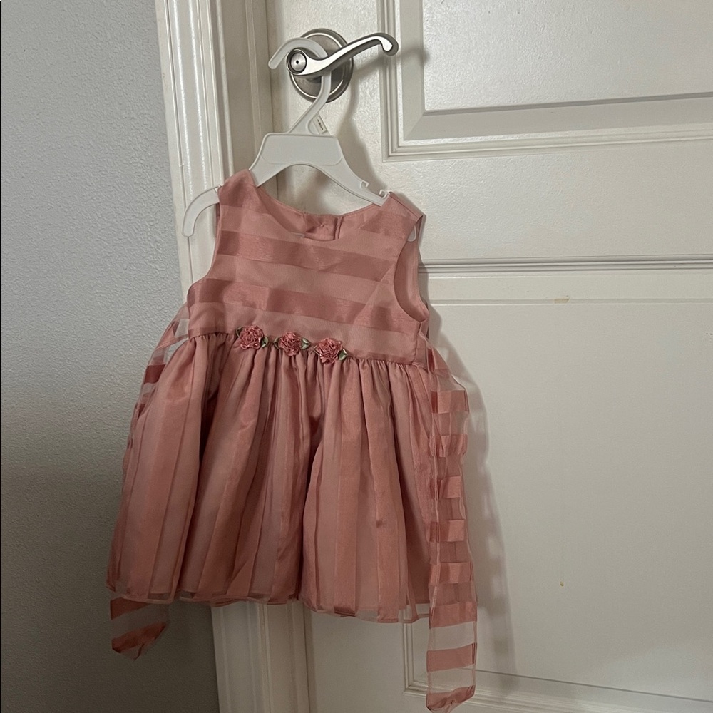 Pink Striped Tulle Dress